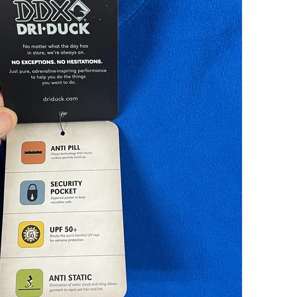DRI DUCK Pullover Mens Small Blue Anti-Static UPF‎ 50+ Anti-Pill Quarter-Zip TKB